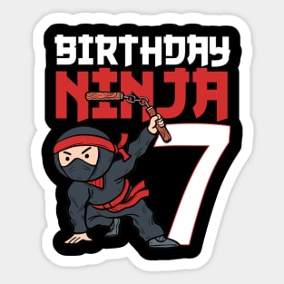 7Th Ninja I'M 7 Bday Best Sticker